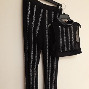 Black 2xl net pant and top